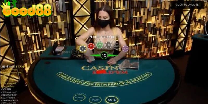 Trò chơi cá cược tại Casino EVO Good88
