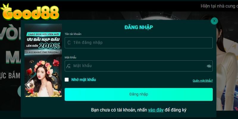 Hướng dẫn quá trình đăng nhập tài khoản Good88