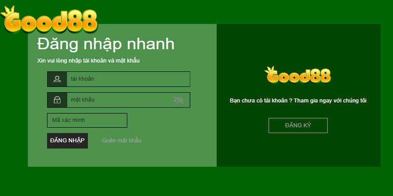 quên mật khẩu khiến Nhiều người không thể đăng nhập Good88